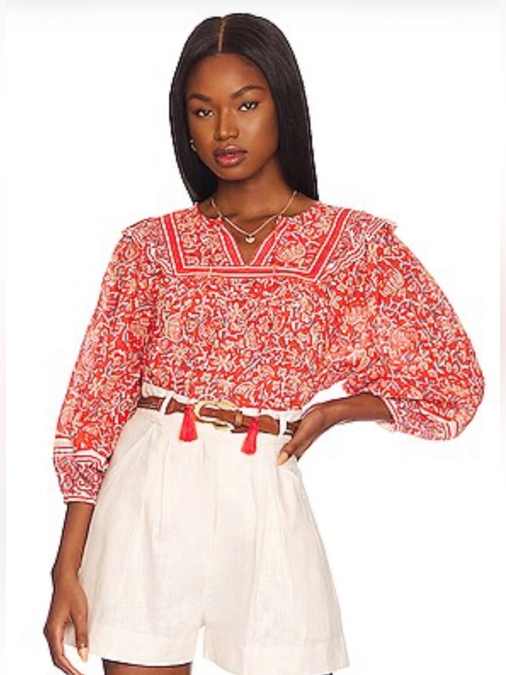 Cleobella Mylah Blouse in Fan Block Print